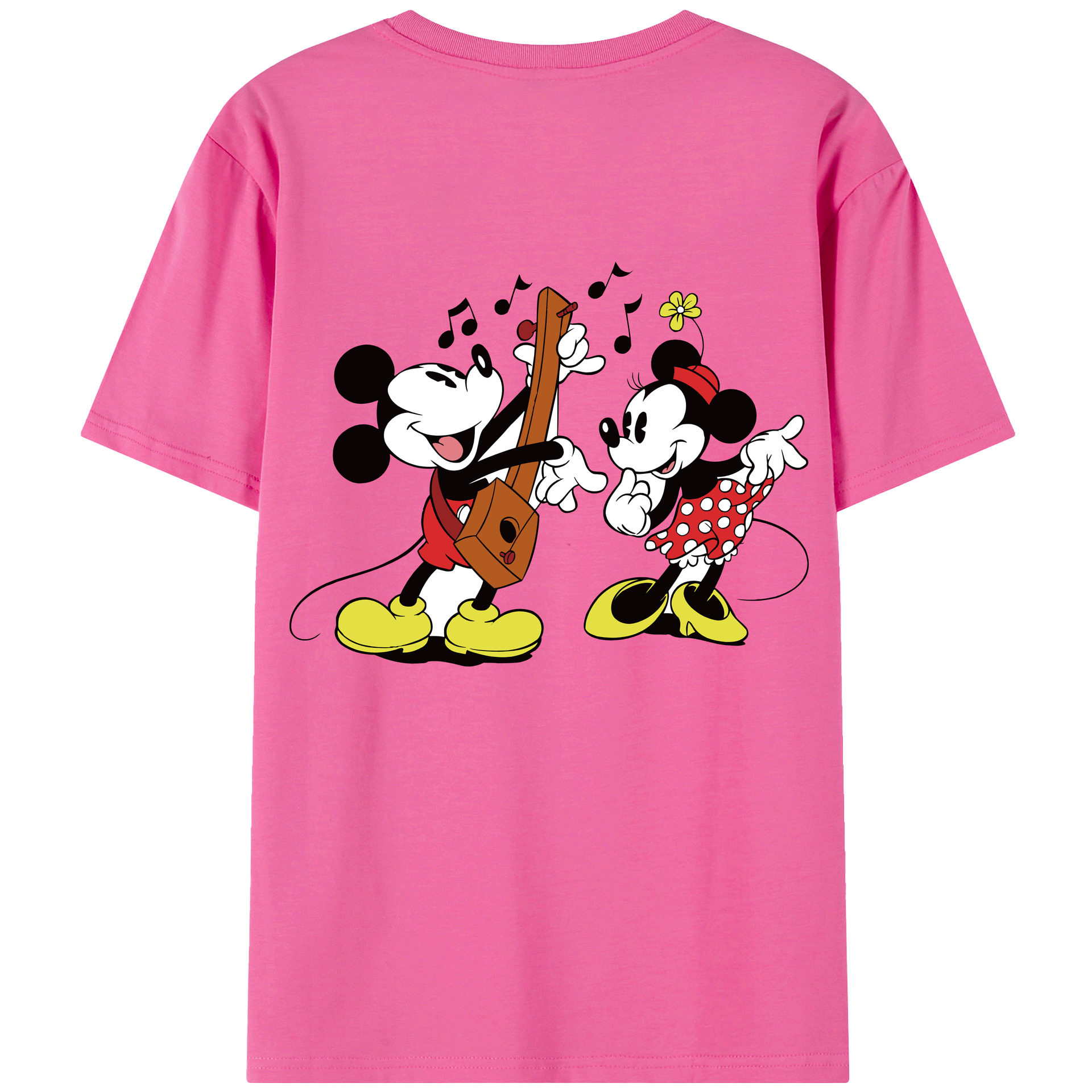 （画像用） ミッキーマウス Mickey Mouse レディース半袖Tシャツ(バックプリント)